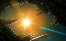sun outer space city fantasy art spaceships science fiction artwork 1920x1080 wallpaper 
